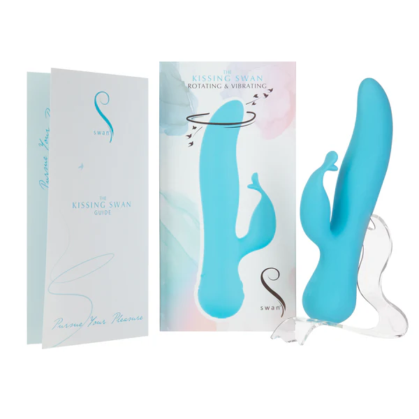 The Kissing Swan® Dual Action Vibrator -  Blue