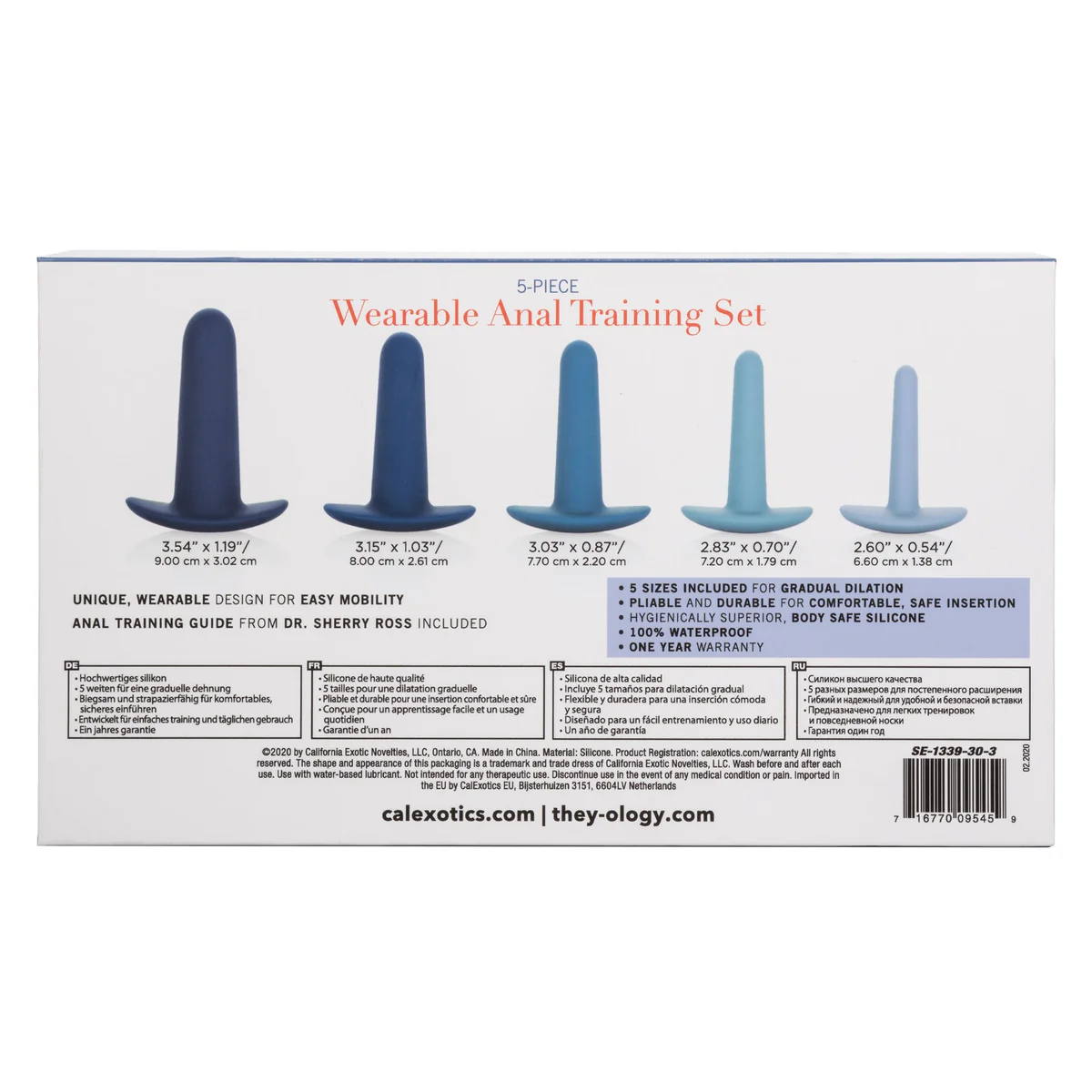 CalExotics They-ology 5-Piece Wearable Anal Training Set - Blue
