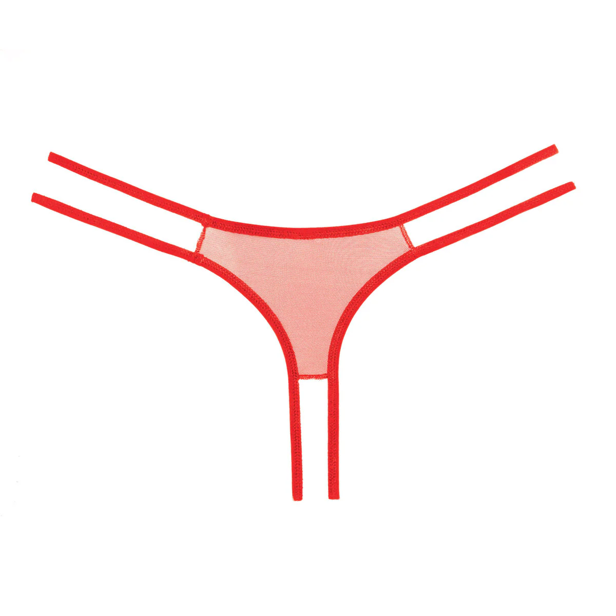 Allure Adore – Crotchless Scalloped Lace Honey Panty - Red