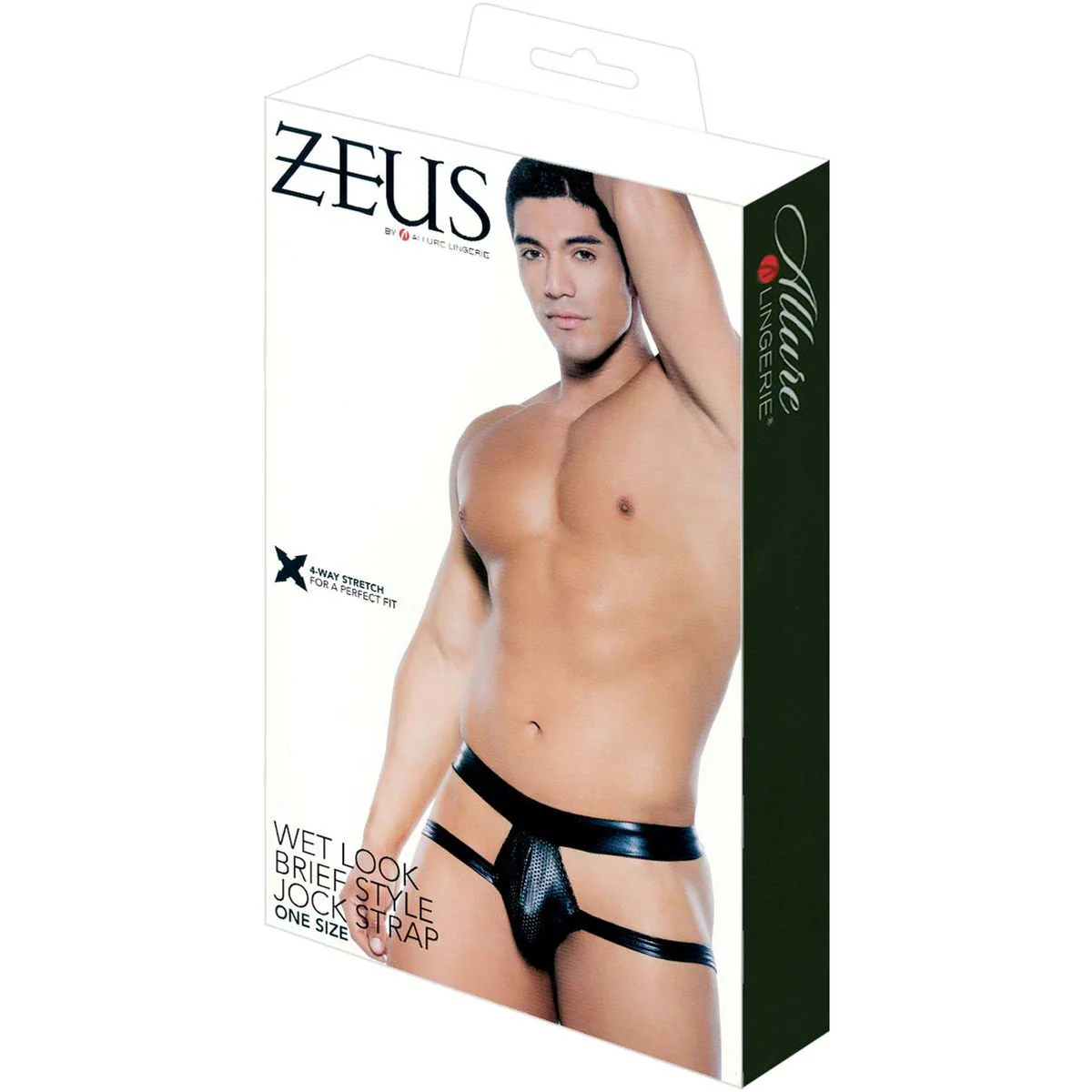 Allure Zeus - Wet Look Brief Style Jock Strap - Black - O/S