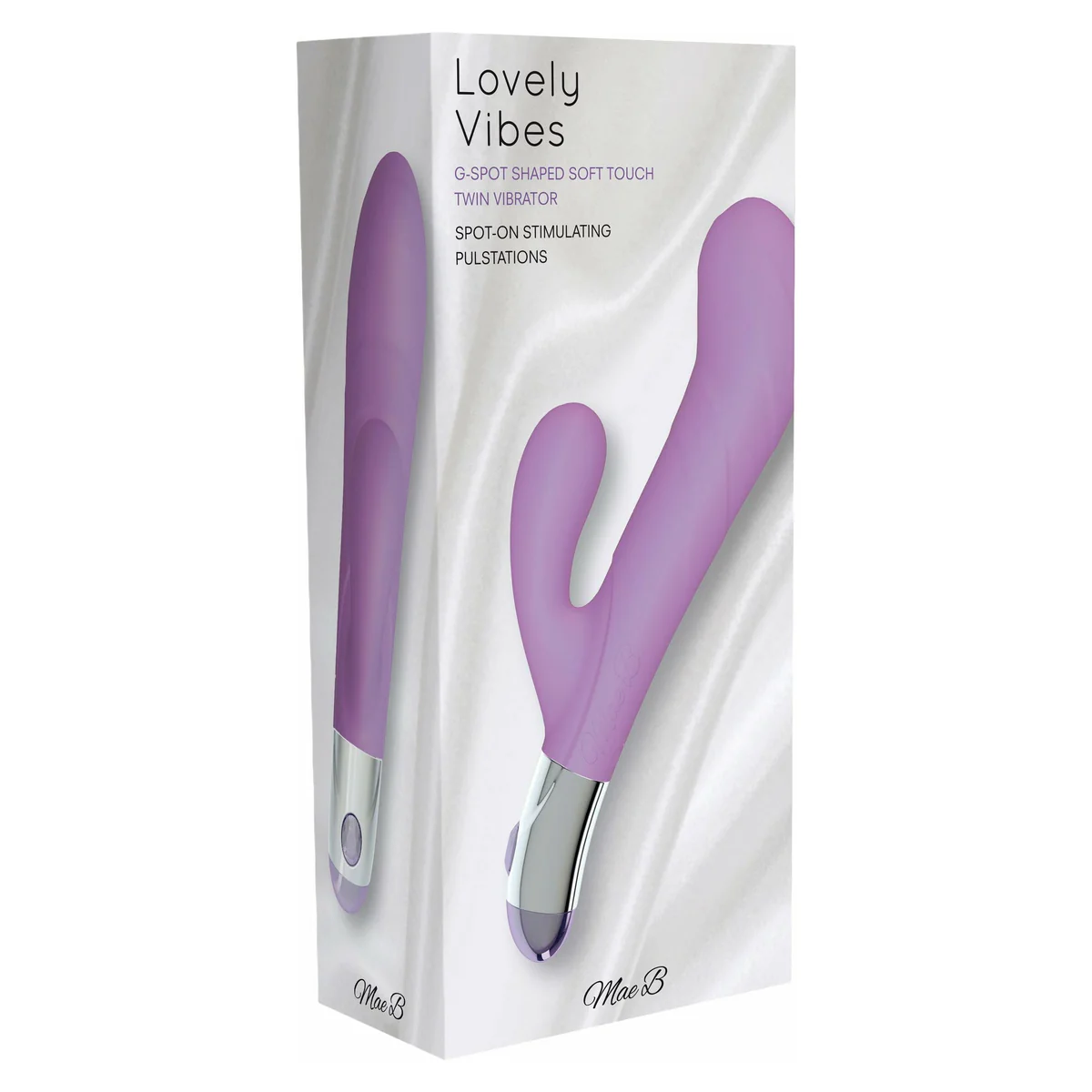 Mae B Lovely Vibes - G-Spot Shaped Soft Touch Twin Vibrator - Purple