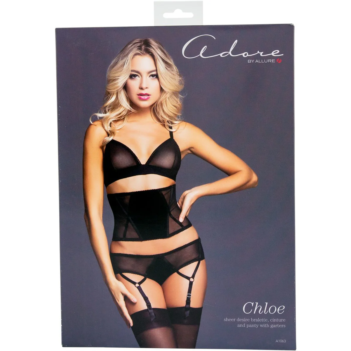 Allure Adore – Chloe Sheer Desire 3 Piece Set – Black - Small
