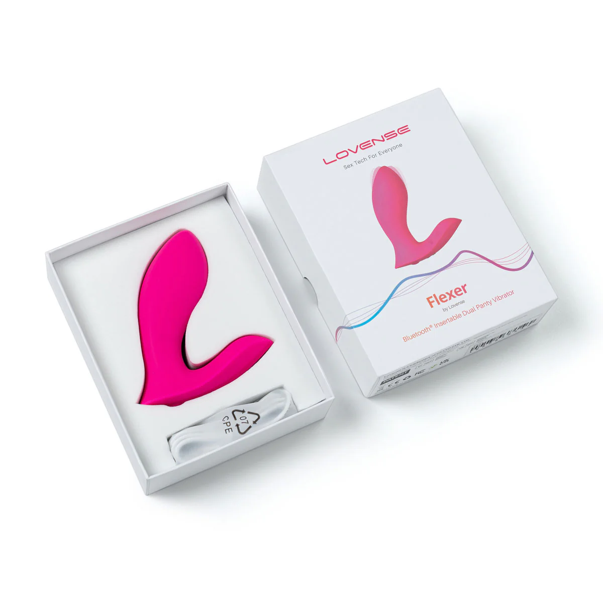 Lovense - Flexer - Bluetooth® Insertable Dual Panty Vibrator – Pink