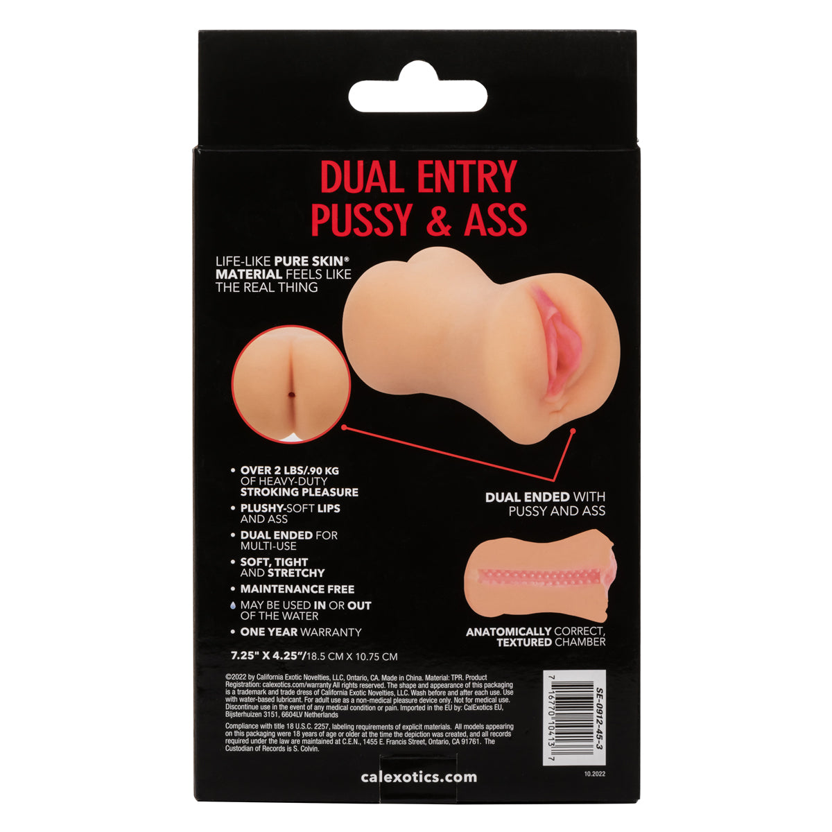 CalExotics® - Stroke It® - Dual Entry Pussy & Ass Masturbator – Ivory