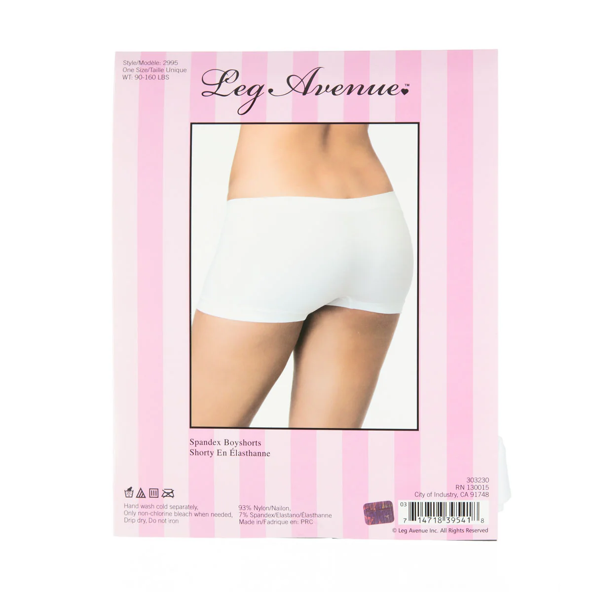 Leg Avenue Spandex Boyshorts - White