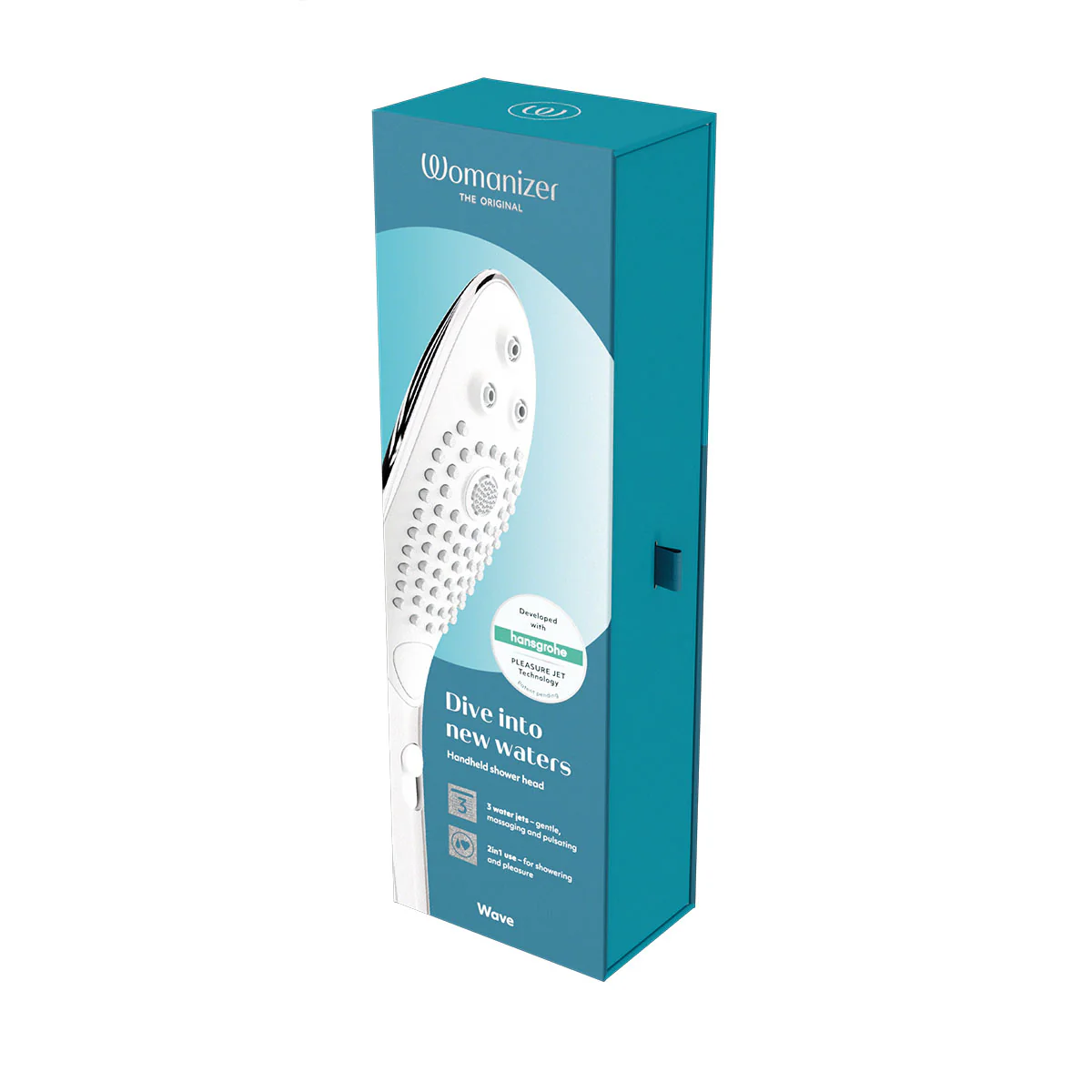 Womanizer® - Wave - Combined Shower Head & Water Massage Clitoral Stimulator - Chrome