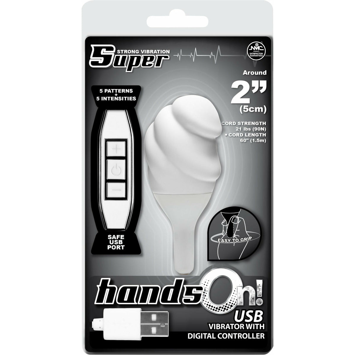 NMC Hands On - Textured Vibrator - Rechargeable - White