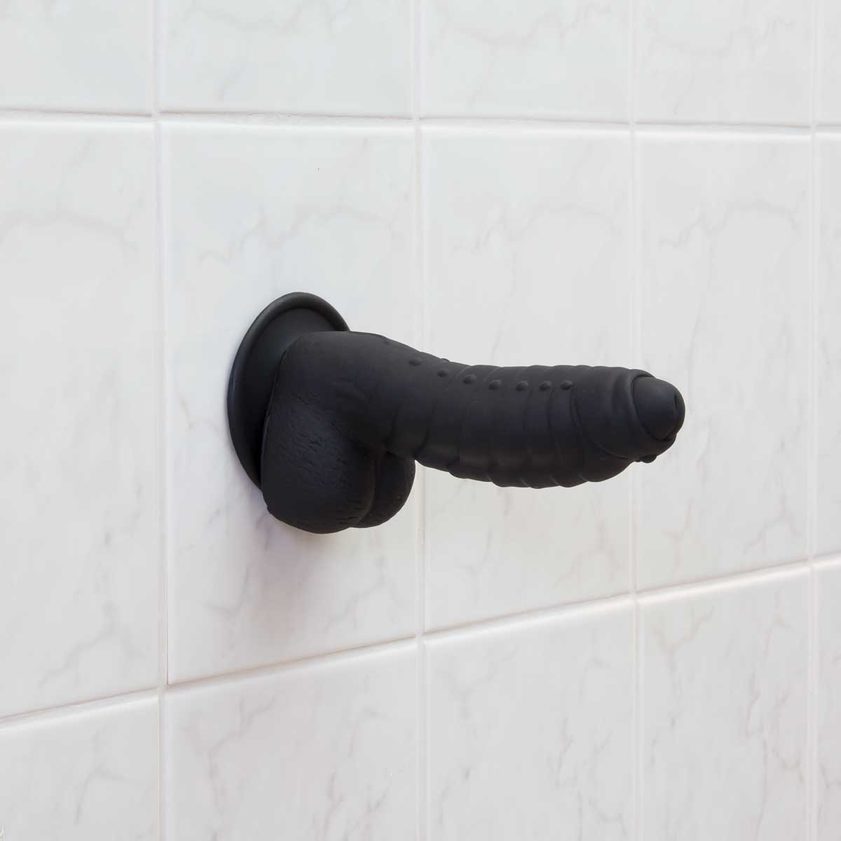 Pure Love® - Fantasy Silicone Dildo With Suction Base – 7 In. – Black