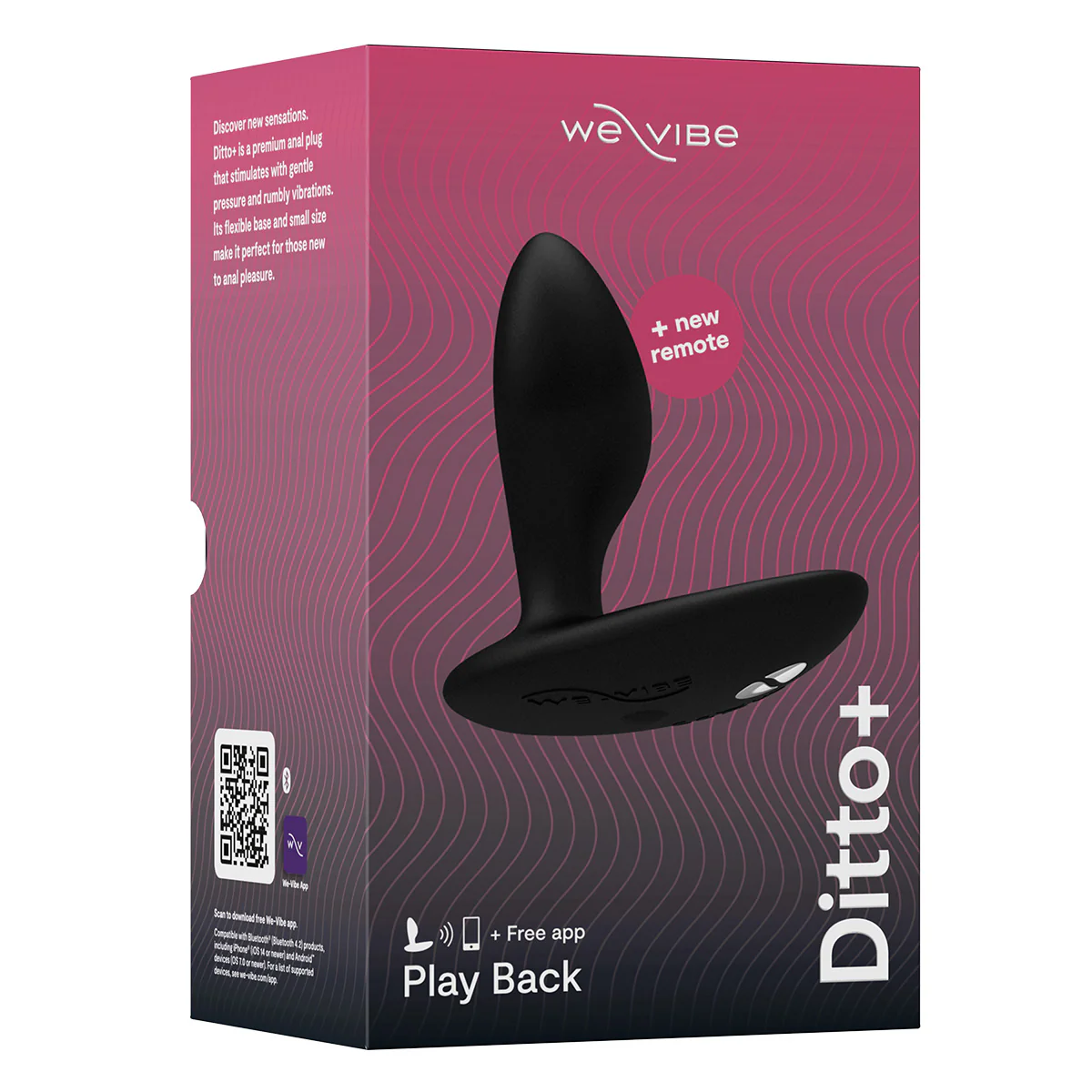 We-Vibe® - Ditto+ - Vibrating Anal Plug with Remote - Satin Black