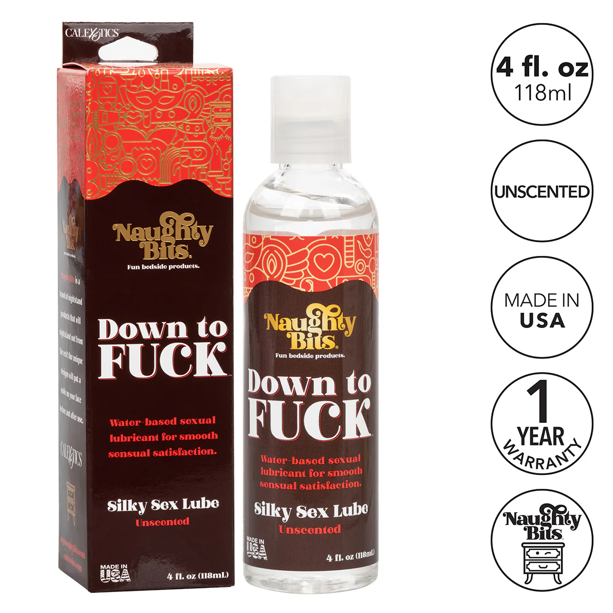 CalExotics Down to Fuck – Water-Based Lubricant – 4oz/118ml