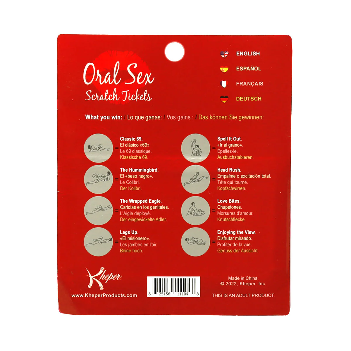 Kheper Games - Oral Sex Scratch Tickets – 8 Pack
