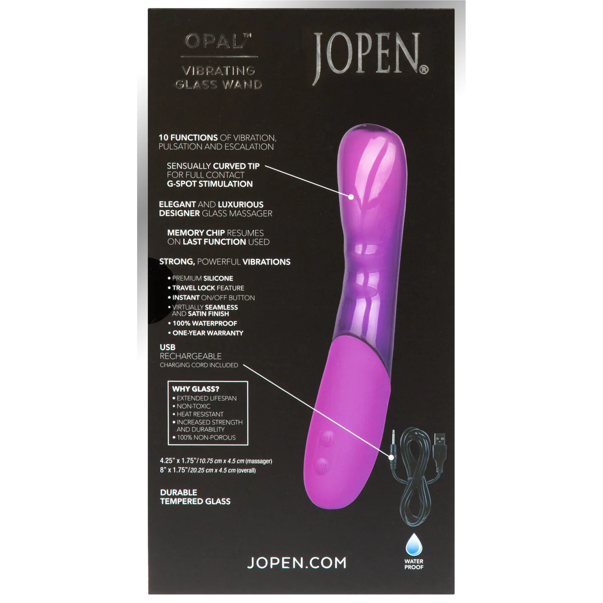 CalExotics Opal by Jopen Vibrating Glass Wand