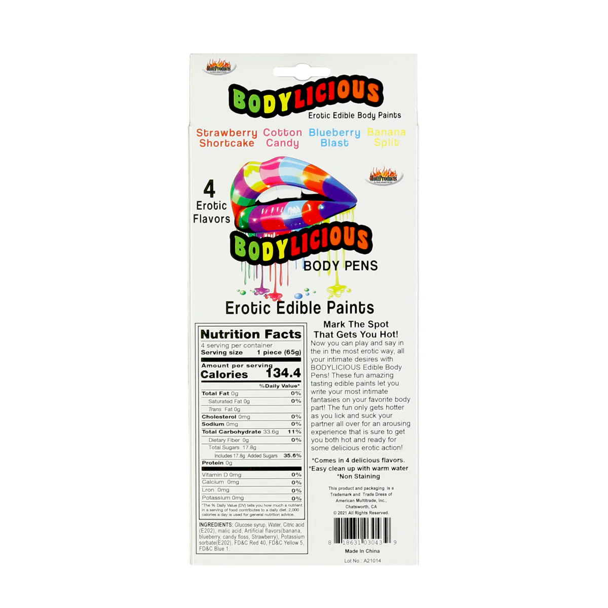 Hott Products - Bodylicious Erotic Edible Paint Body Pens – 4 Pack