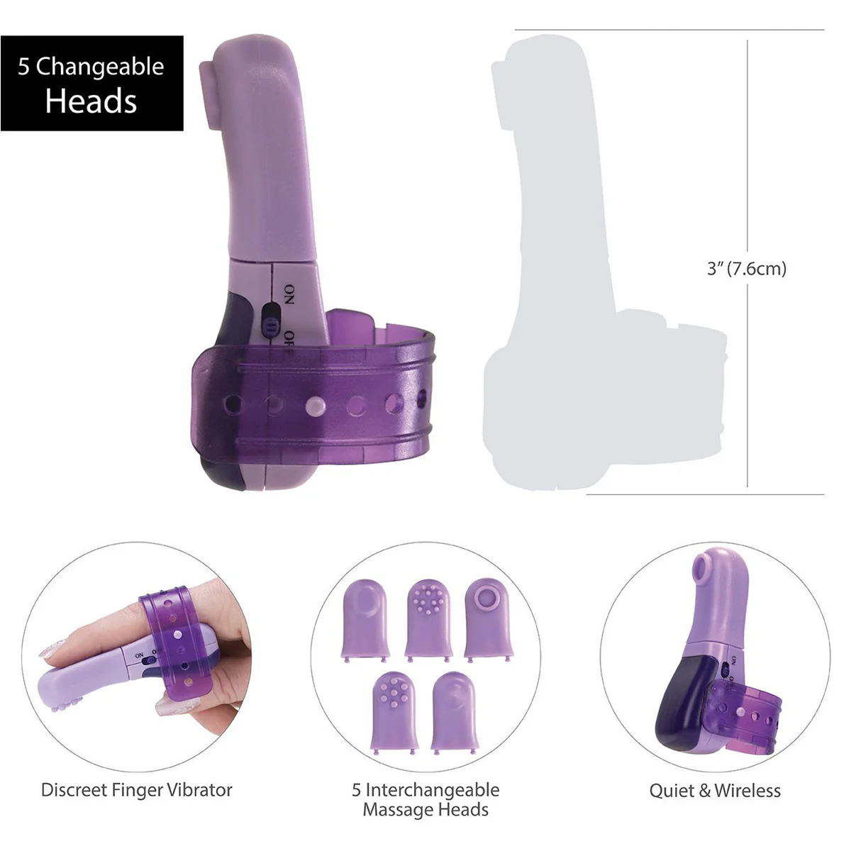 Turbo Finger 5 In 1 Massager - Purple