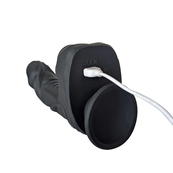 Naked Addiction – 8.6” Silicone Rotating & Thrusting Vibrating Dildo with Remote - Noir - 88711