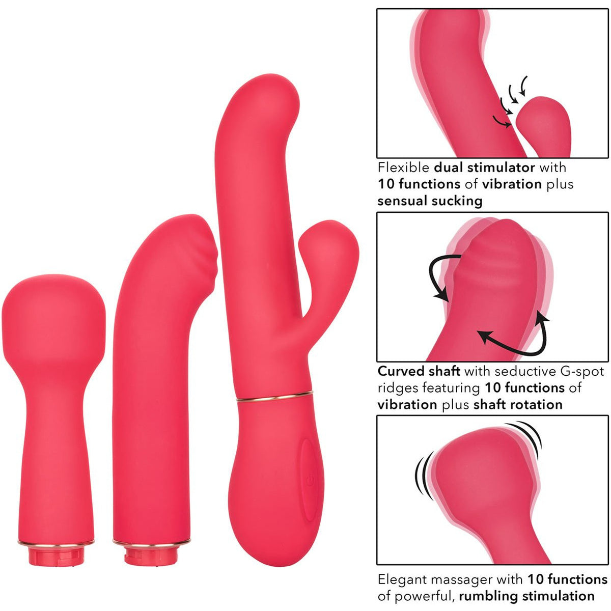 CalExotics In Touch Passion Trio Kit – Interchangeable Vibrator – Pink
