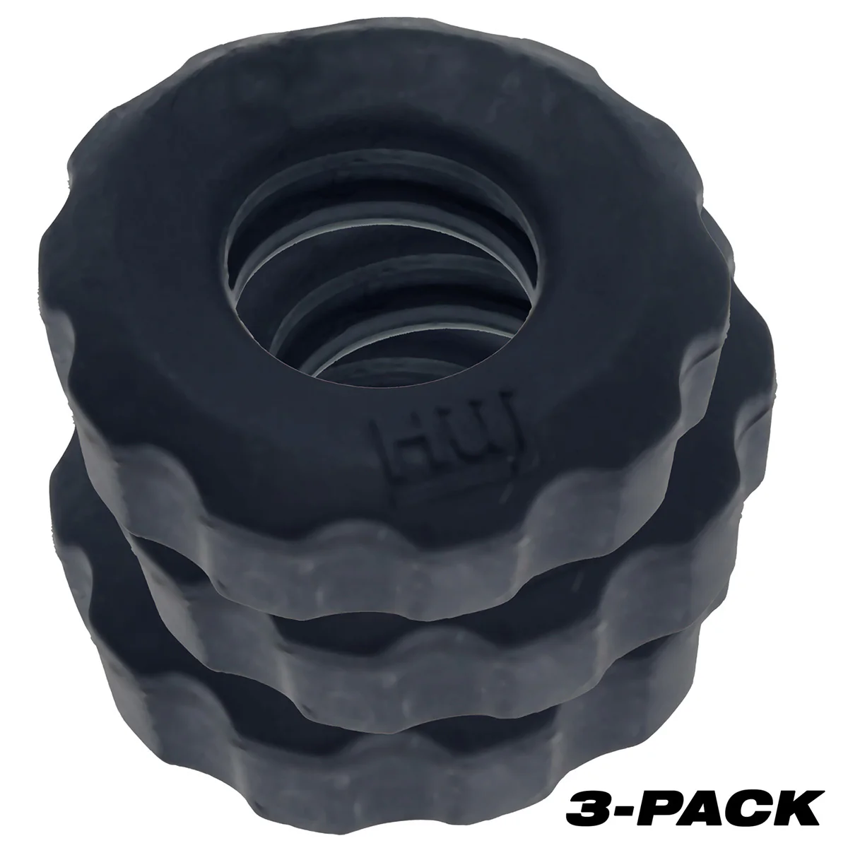 Oxballs - Hünkyjunk™ - Super Huj No Roll C-Rings – 3 pk – Black