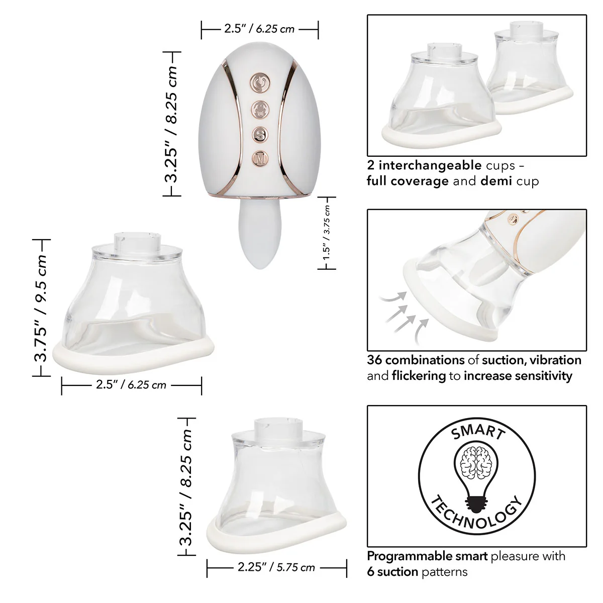 CalExotics Empowered Smart Pleasure Queen - White