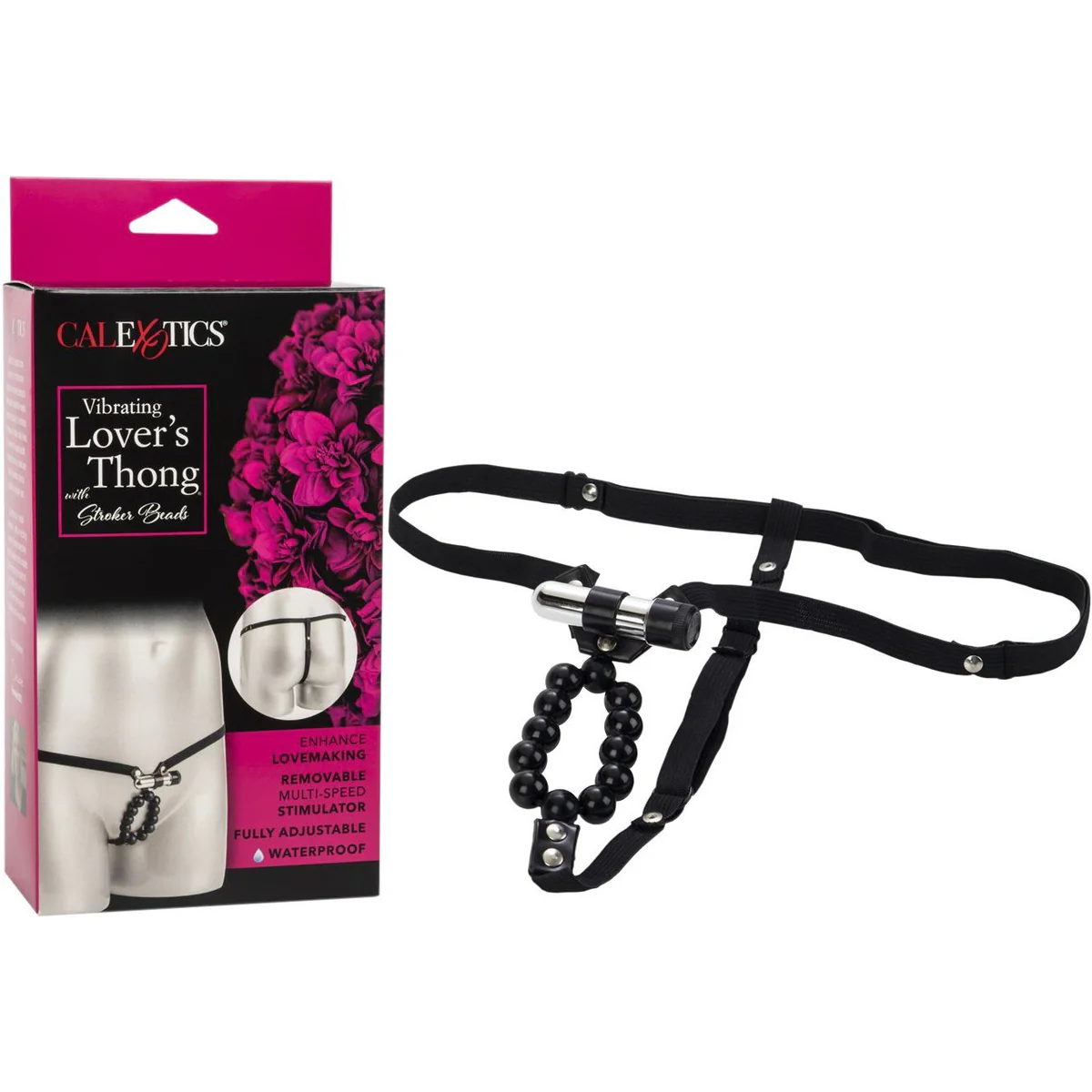 CalExotics Vibrating Lovers Thong With Stroker Beads
