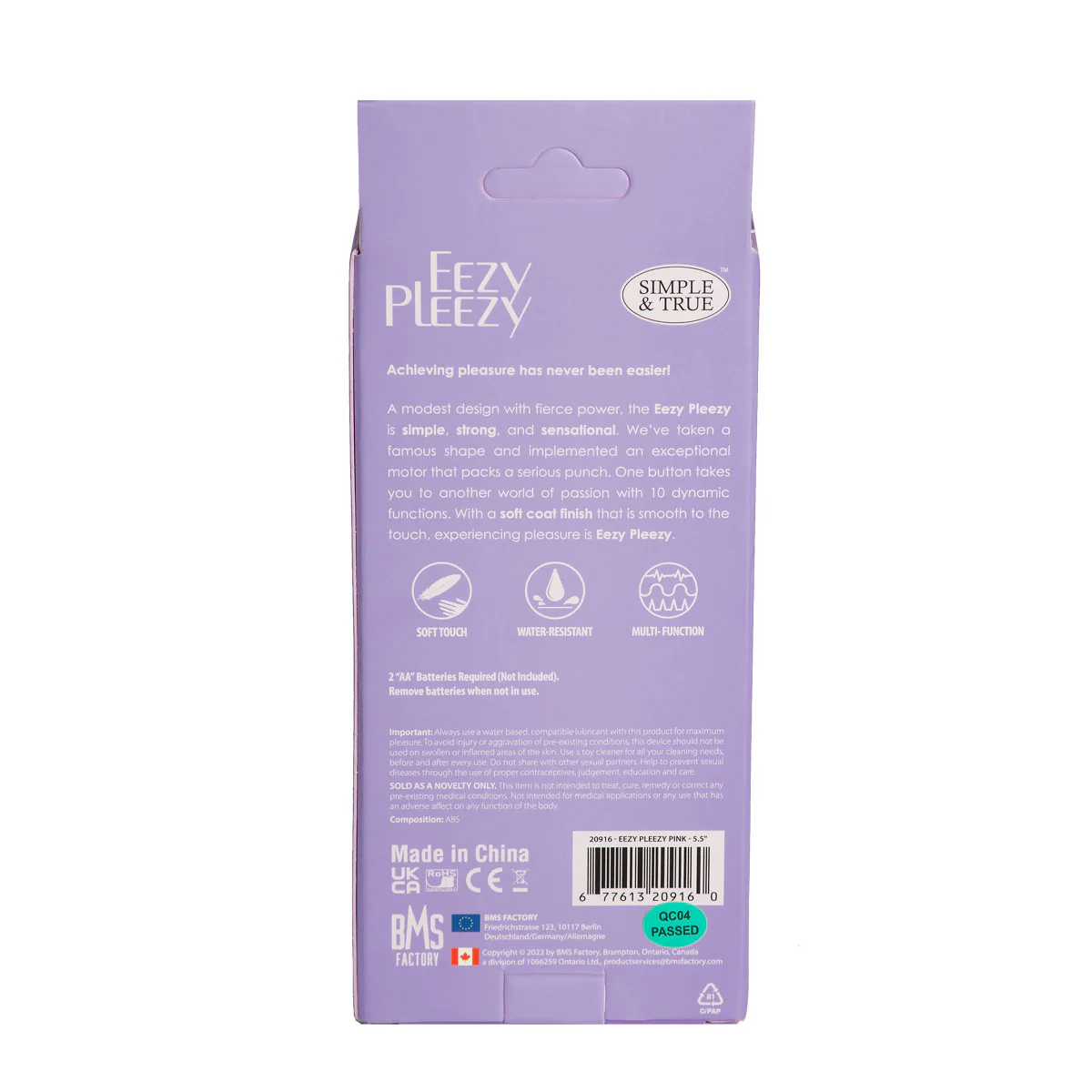 Eezy Pleezy – 5.5" Classic Vibrator – Purple