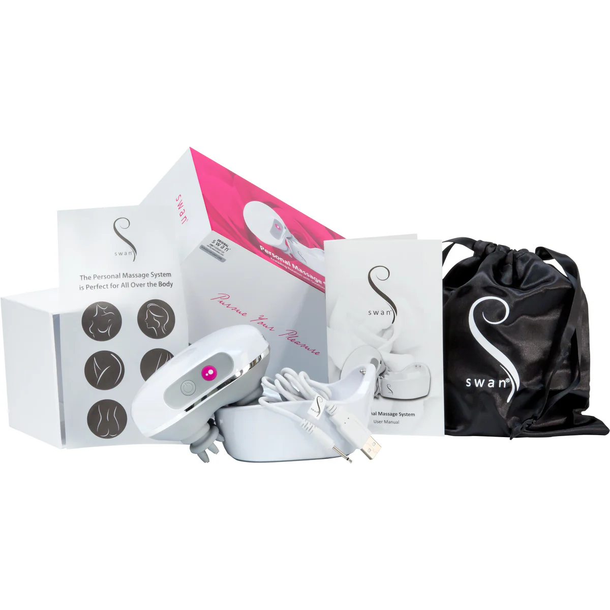Swan Personal Massage System with USB Charging Cord
