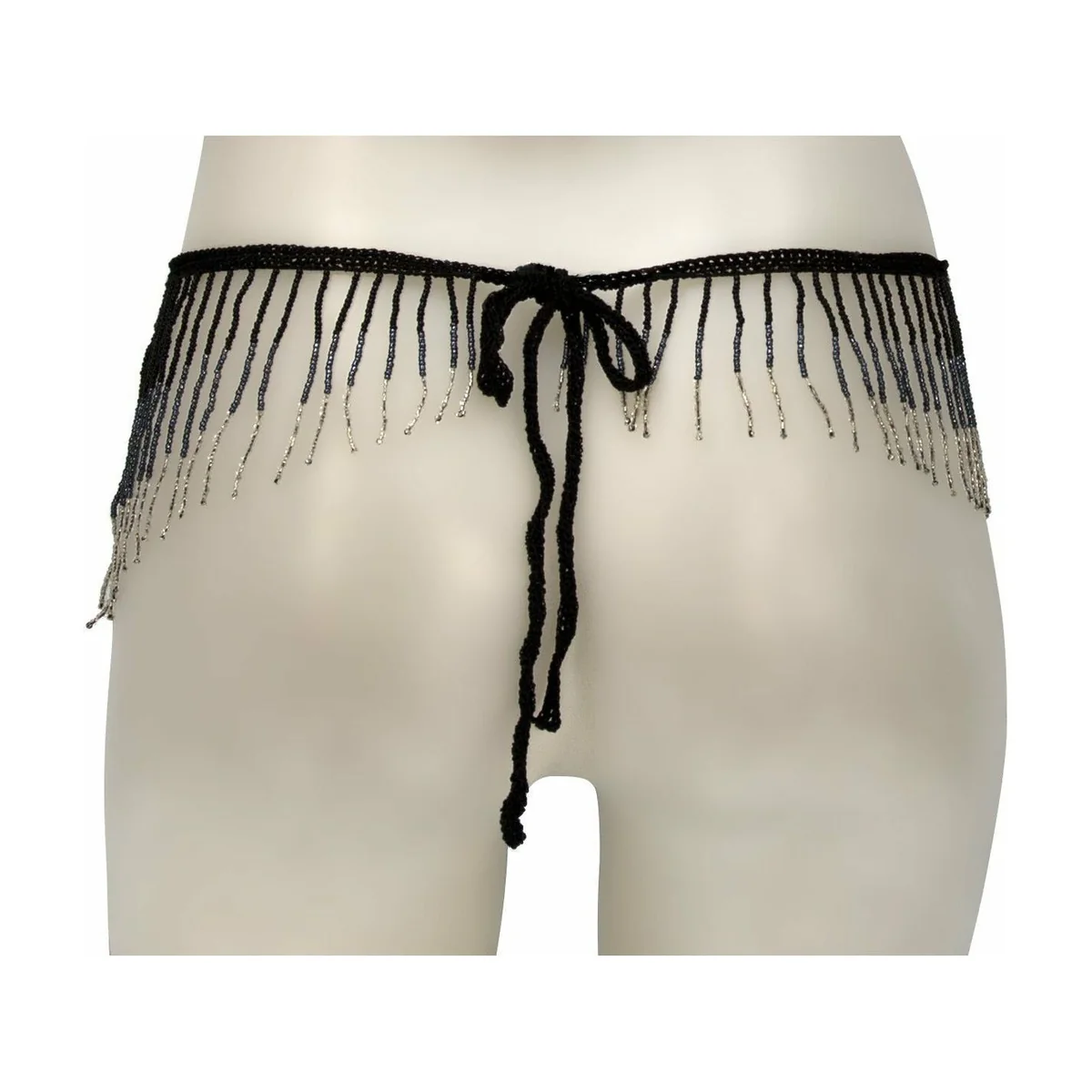 Nanma Beaded String Skirt - Black