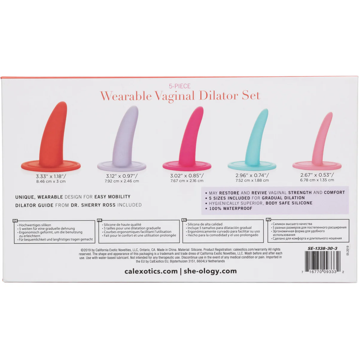CalExotics She-Ology – Wearable Dilator Set – 5 Piece – Multicolour