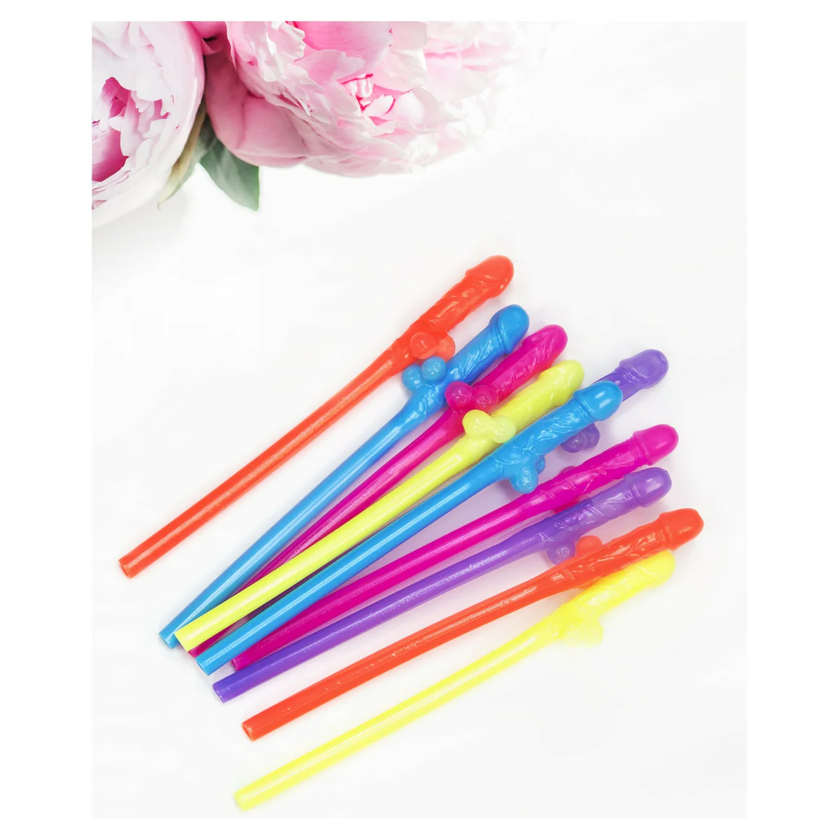 TYTF Dicky Sipping Straws - Neon Colors - 10pc Set