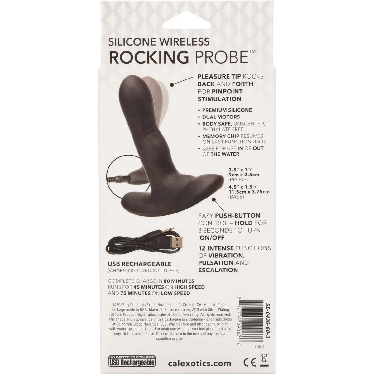 CalExotics Silicone Wireless Rocking Probe- Black