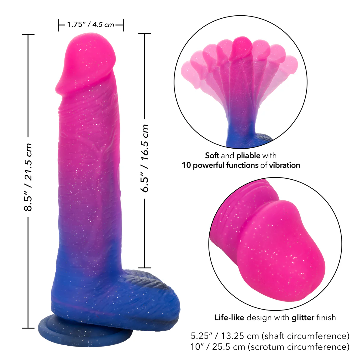 CalExotics® - Naughty Bits® - Ombre Hombre XL Vibrating Dildo