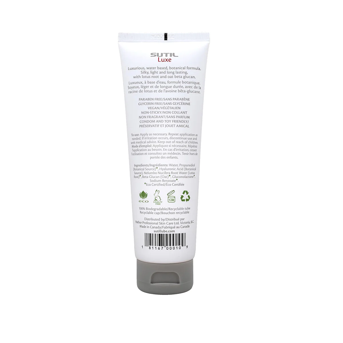 SUTIL Luxe Water-Based Personal Lubricant – 2/4/8 oz.