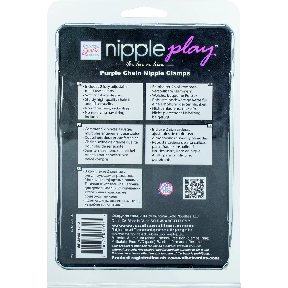 CalExotics Purple Chain Nipple Clamps
