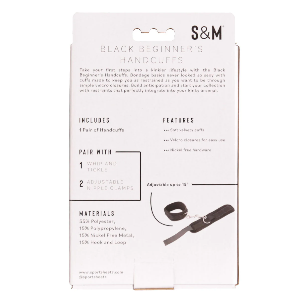 Sportsheets Sex & Mischief - Beginner Handcuffs - Black