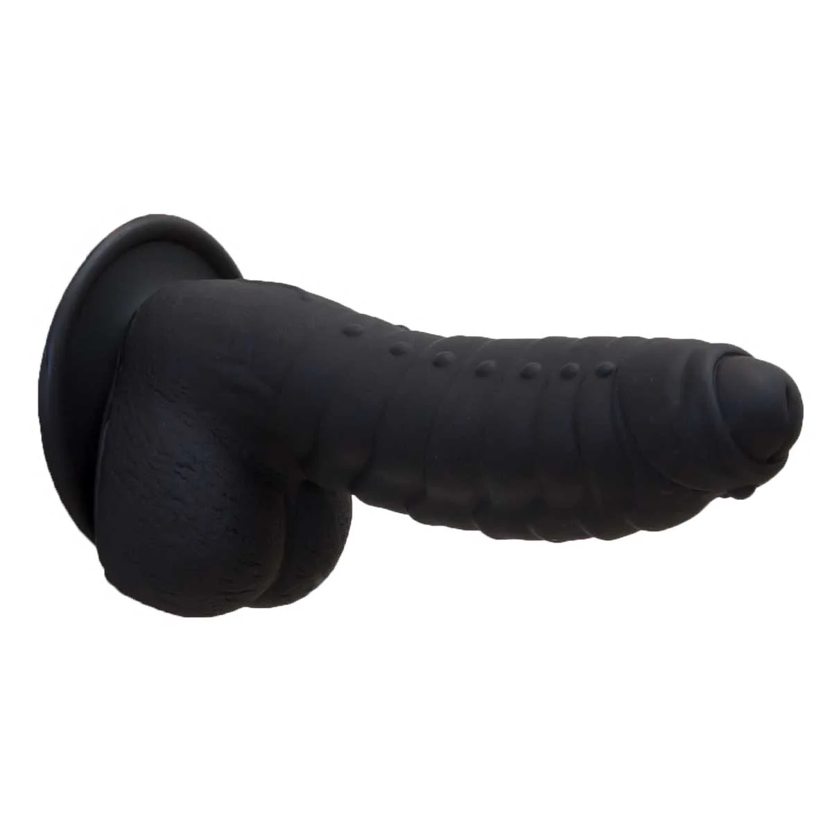 Pure Love® - Fantasy Silicone Dildo With Suction Base – 7 In. – Black