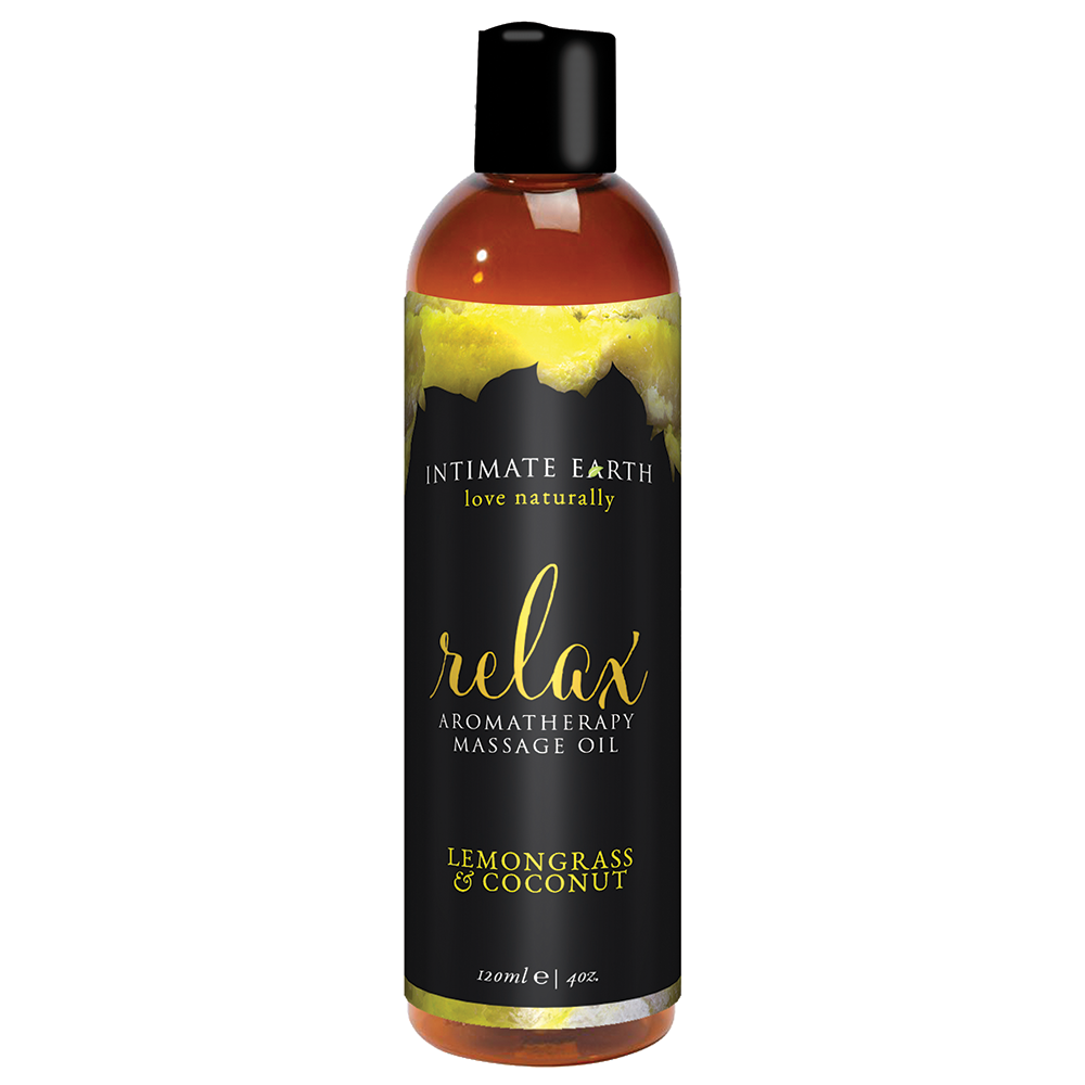 Intimate Earth Aromatherapy Massage Oil - Lemongrass and Coconut - 120ml/4oz