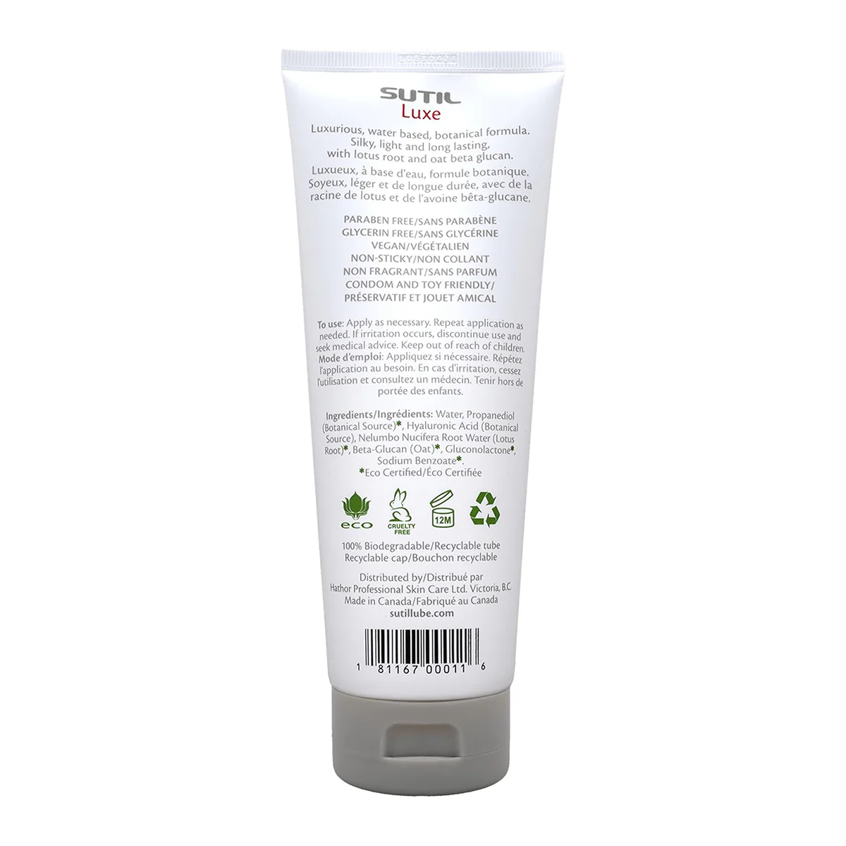 SUTIL Luxe Water-Based Personal Lubricant – 2/4/8 oz.