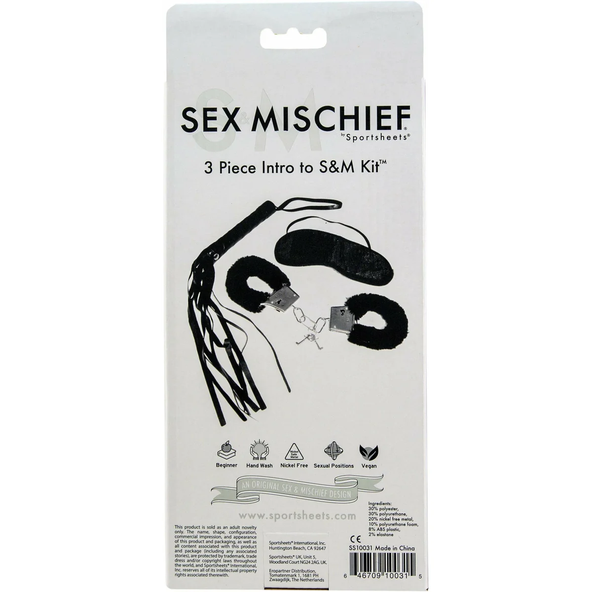 Sportsheets Sex & Mischief – 3 Piece S&M Intro Kit – Black