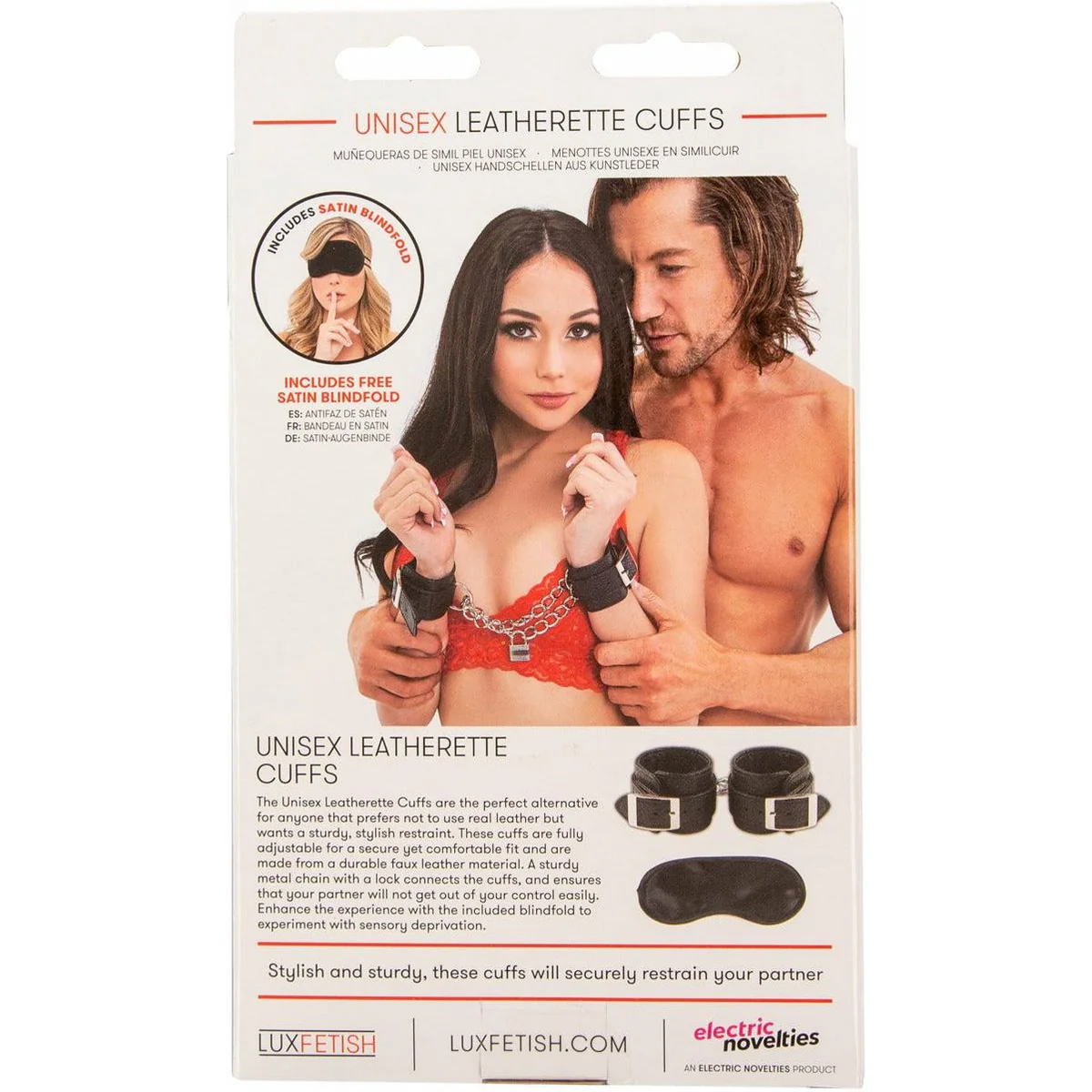 Lux Fetish Unisex Leatherette Cuffs – Black