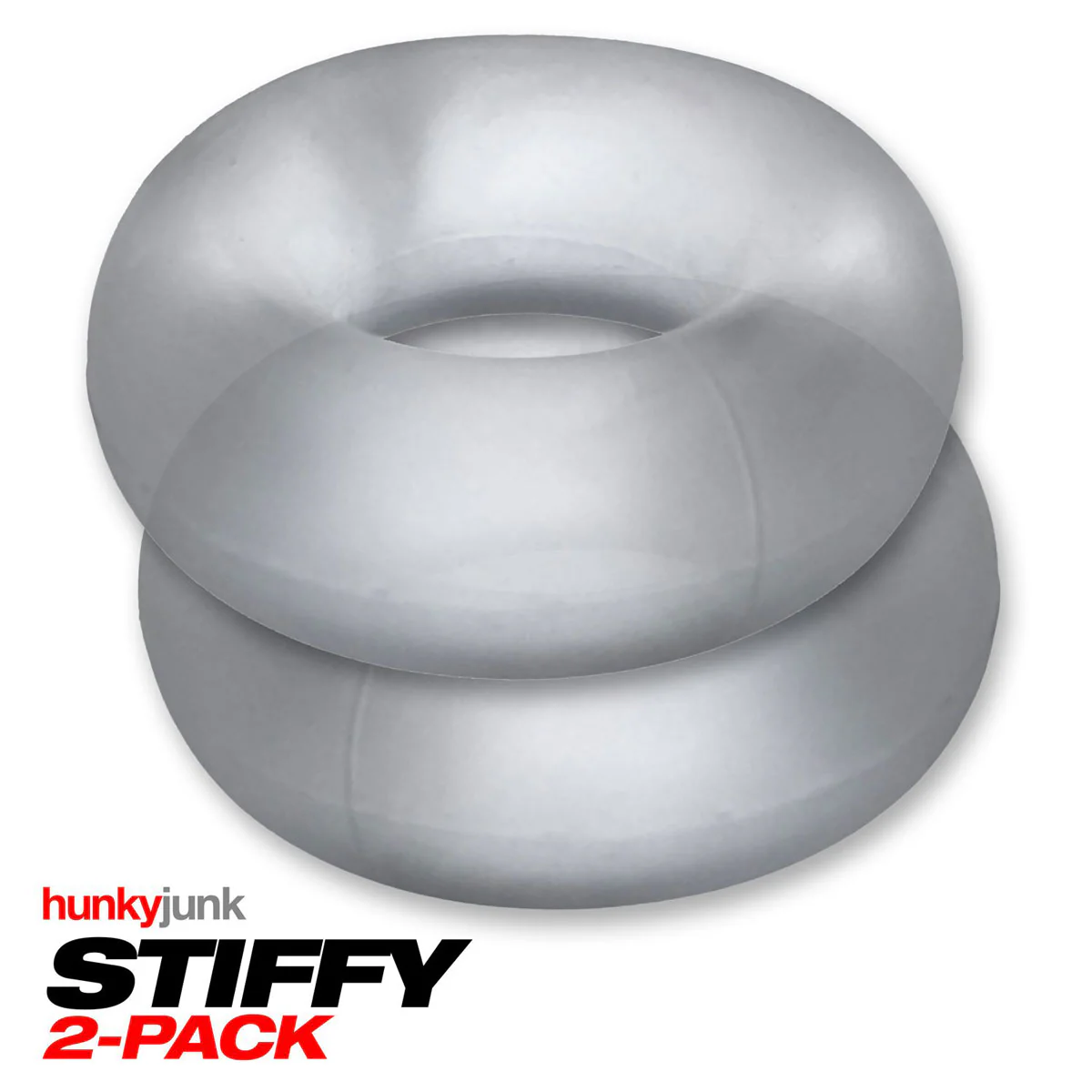 Oxballs Silicone Hunky Junk - 2 Pack C-Rings - Clear Ice