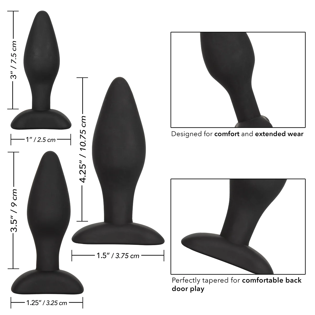 CalExotics Silicone Anal Exerciser Kit – Black
