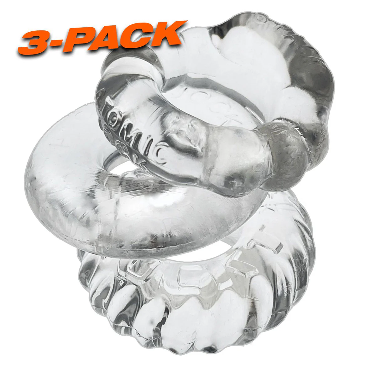 Oxballs Bonemaker - 3-Pack C-Rings - Clear