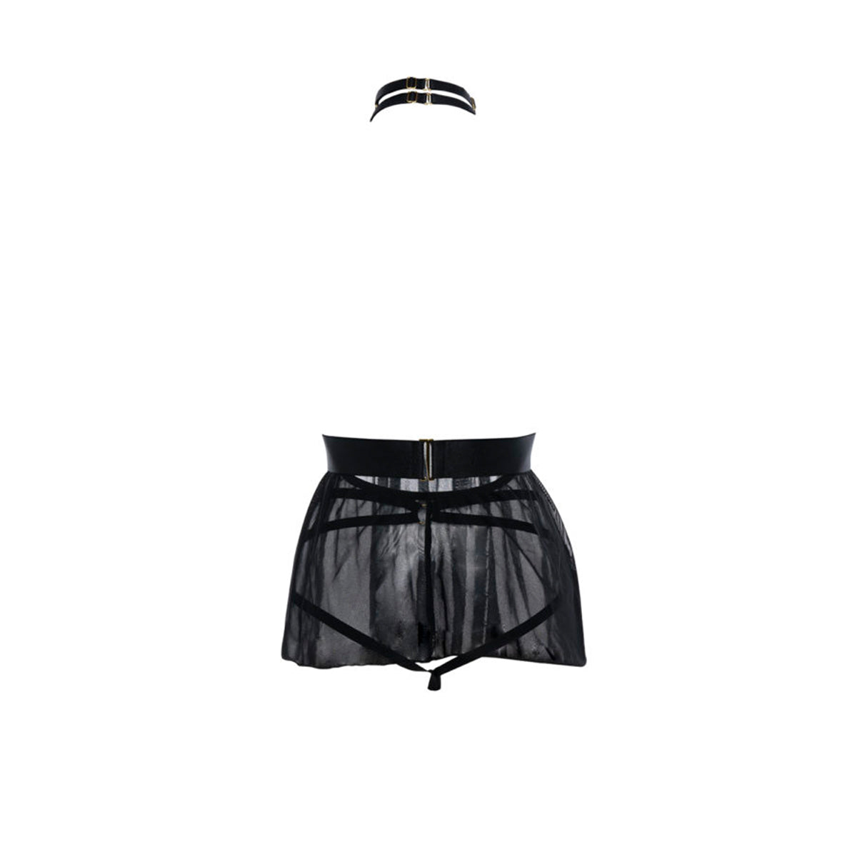 Adore by Allure - Be My Baby - Harness Baby Doll with Open Panty - Black - OS