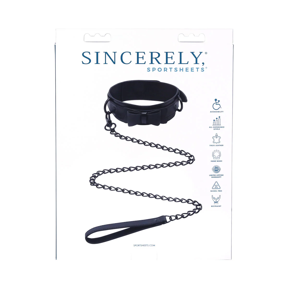 Sportsheets - Sincerely - Bow Tie Collar And Leash - Black