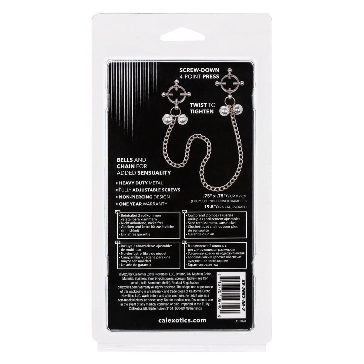 CalExotics Nipple Grips – 4-Point Nipple Press with Bells