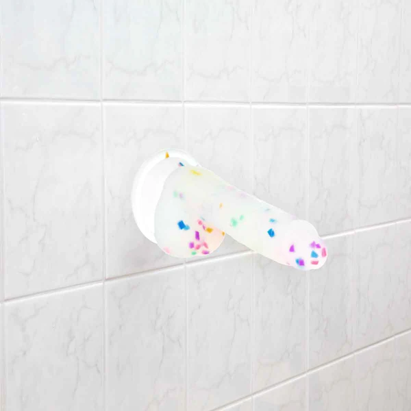 Pure Love® - Party Time Silicone Dildo With Suction Base – 7.5 In. – Frosted Confetti