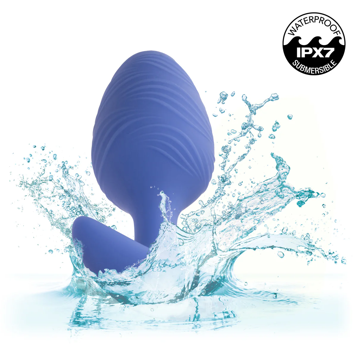 CaleXOtics Cheeky Vibrating Glow in The Dark Large Butt Plug - Blue