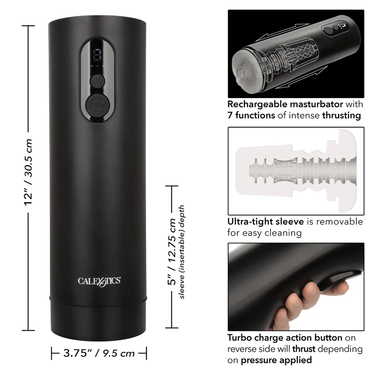 CaleXOtics Bionic Vibro-Stroker with Oscillation & Suction