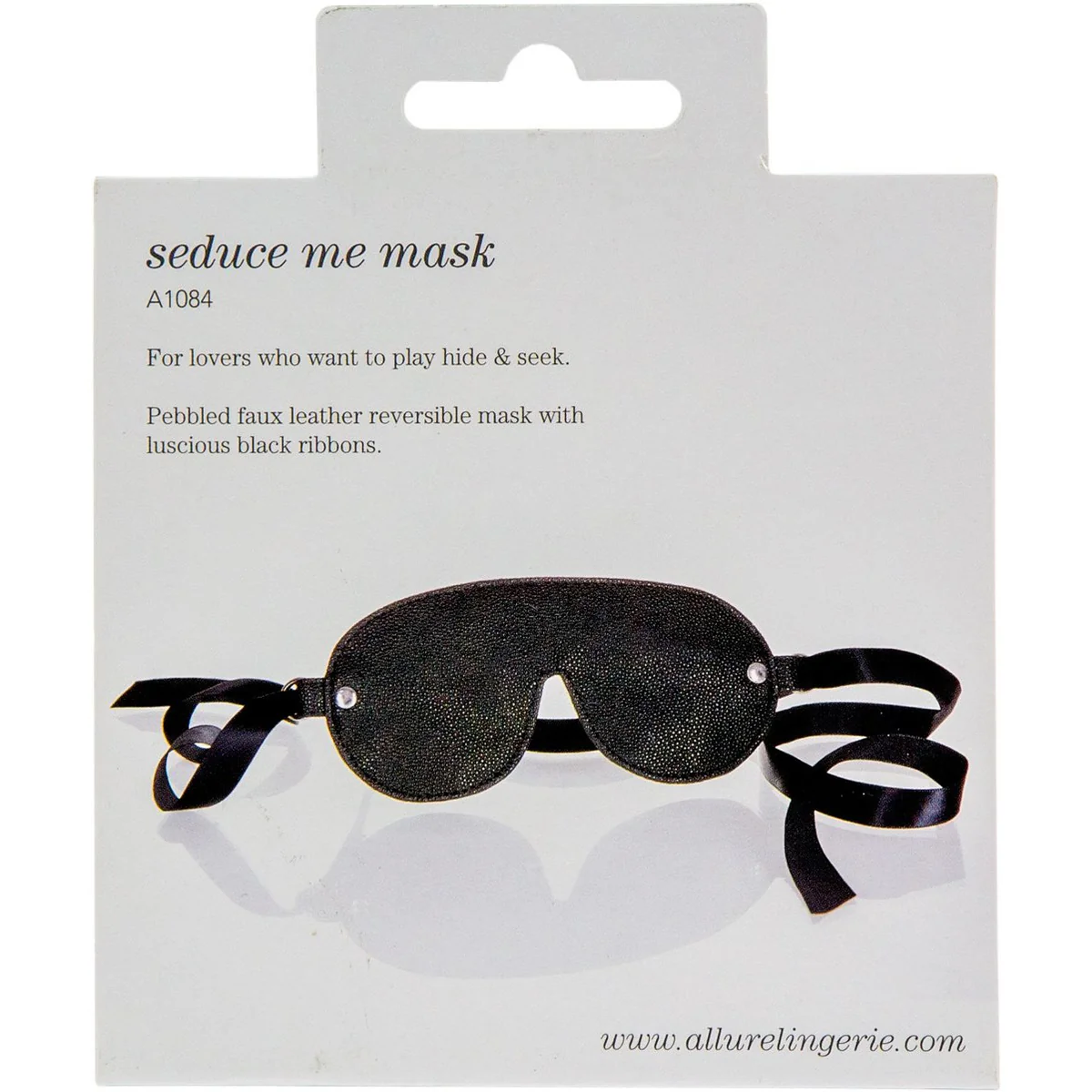 Allure Adore – Pebbled Faux Leather Reversible Mask - Black