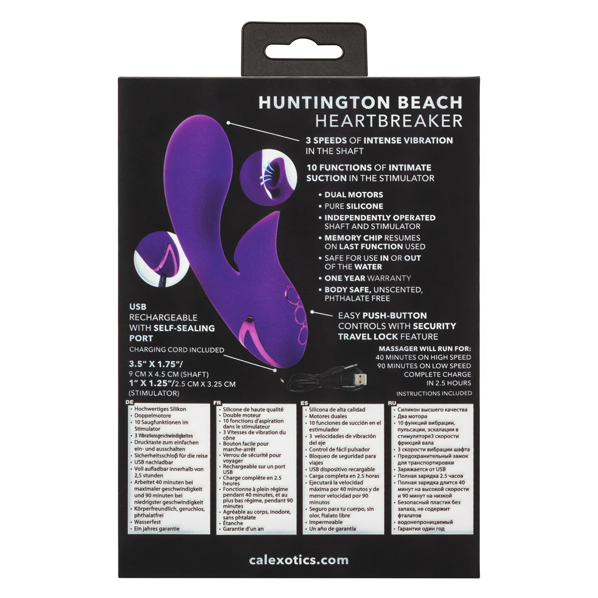 CalExotics® - California Dreaming Huntington Beach Heartbreaker Vibrator – Purple