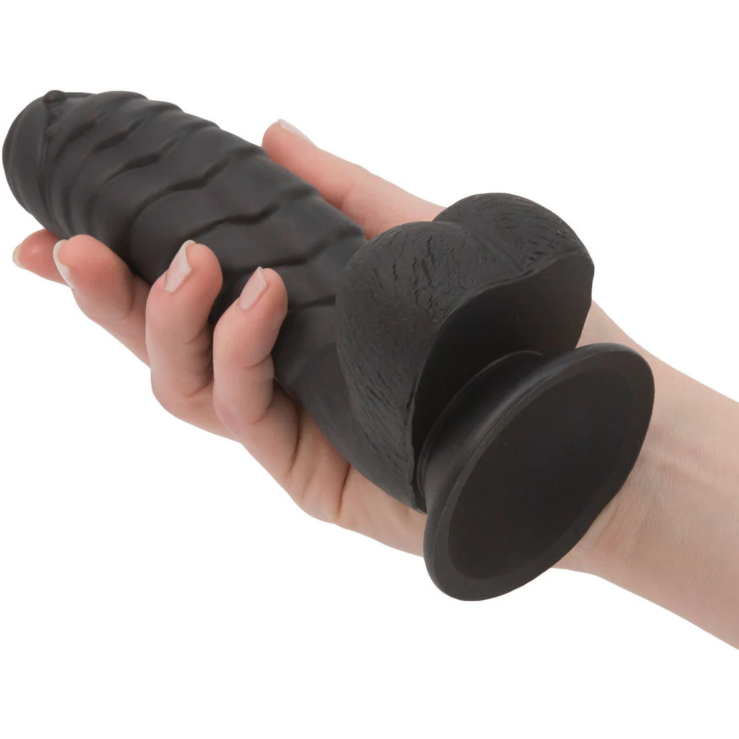 Pure Love® - Fantasy Silicone Dildo With Suction Base – 7 In. – Black